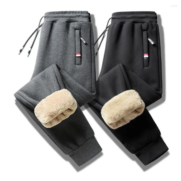 Männer Hosen Warme Winter Lammwolle Jogginghose Casual Soprtwear Hose Lange Streetwear Hosen Männer Jogger Mit Zipper Tasche