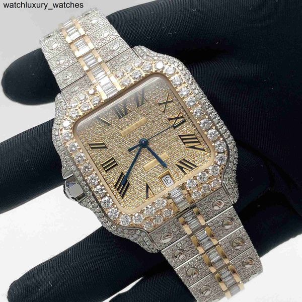 Carterss Uhr 2ZVV Diamanten Armbanduhr Custom Herren und Damen Iced Out Luxus Automatikwerk Mode Bling Zifferblatt Lünette Band VVS VVS1 WatchNTBL087M7SJF