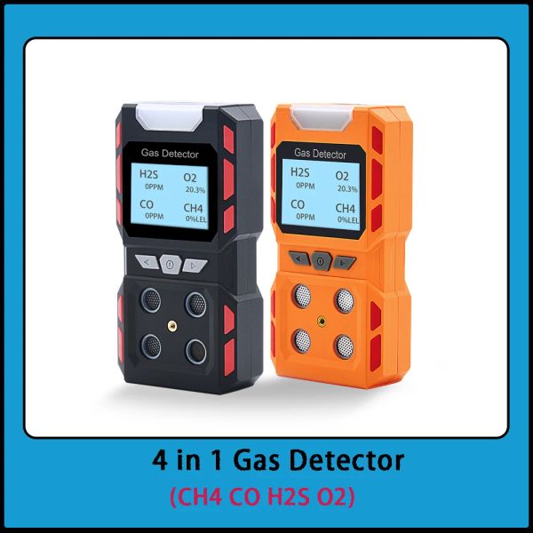 Detektor 4 in 1 Multi -Gas -Detektor Monitor Human Voice -Eingabeaufforderung Gasanalysator Tragbarer CH4 CO H2S O2 Abgasstester Smart Sensor Alarm