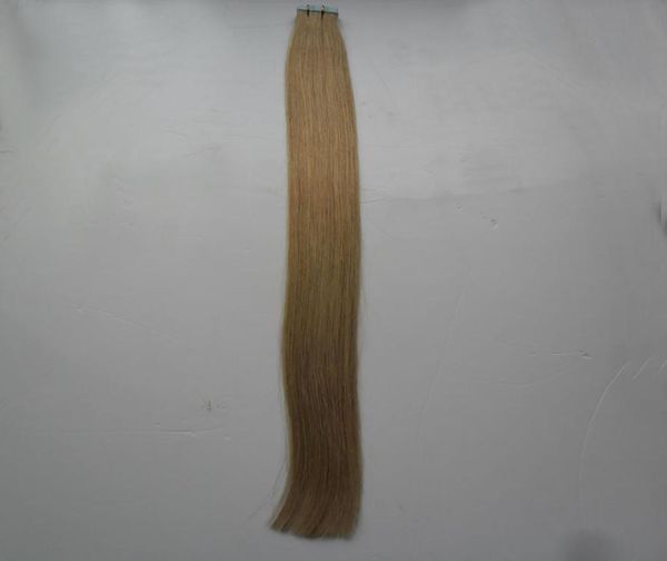 Fita em extensões de cabelo humano 40 pçs 100g duplo desenhado remy cabelo em linha reta invisível trama da pele fita do plutônio em extensões de cabelo 8450729