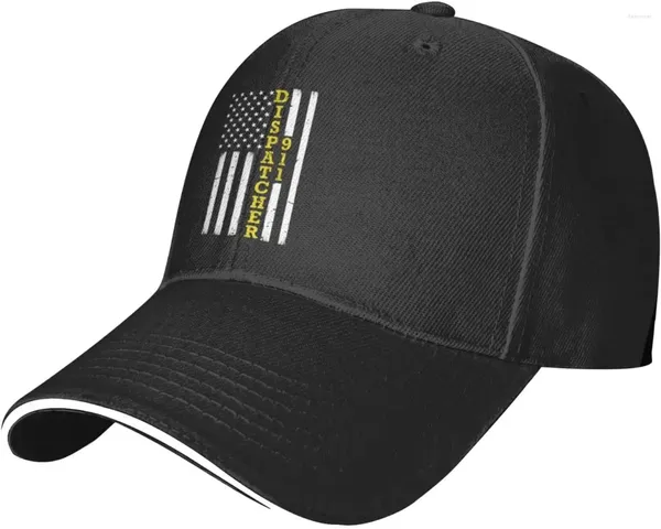 Ball Caps Thin Gold Line Flag 911 Dispatcher Trucker Hat Baseball Cap Dad Hats Navy Military Für Männer Frauen