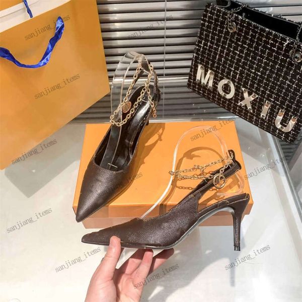 2023 estate Décolleté da donna con cinturino alla caviglia Archlight CHERIE scarpe eleganti da donna Sandali firmati di lusso Tacchi alti a punta 8 cm Catena alla caviglia Cinturini con cinturino Lady stiletto