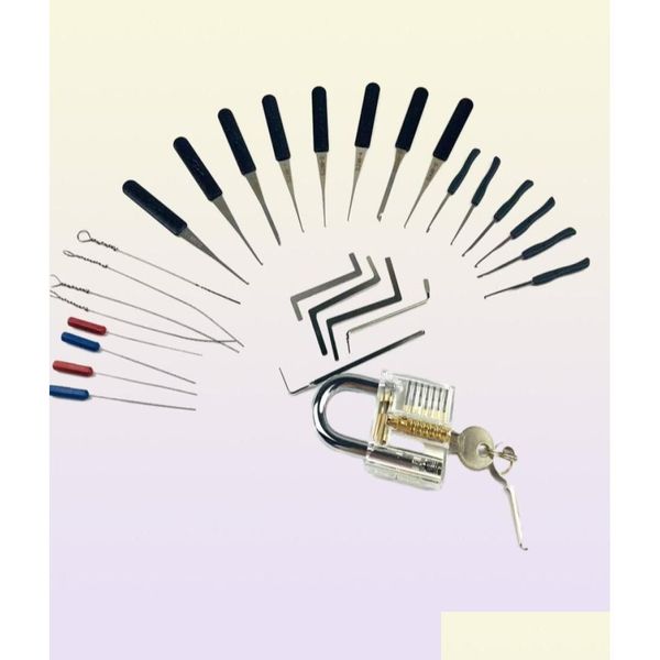Дверные замки Набор слесарных инструментов для начинающих игровой набор для взлома Mtiple Tools Clear Lock Combination Забавные подарки для мужчин 2209069145224 Dr Dhtrf