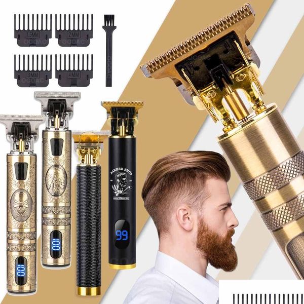 Aparador de cabelo T9 Electric Hair Clippers Pushers USB Tesoura Mens Razor Trimmer Cabeça de barbear Dual-Use Barber Professional Drop Delivery Dhx0Z
