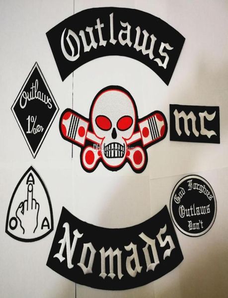 Neueste Outlaws-Patches, bestickt zum Aufbügeln, Biker-Nomaden-Patches für die Motorradjacke, Weste, alte Outlaws-Patch-Abzeichen stic8719797