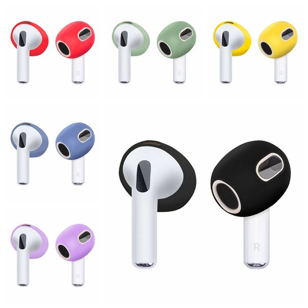 Movimento antiscivolo Semplice protezione in silicone Cuffie Copri tappi per le orecchie Custodia per auricolari Cappello morbido per le orecchie per Apple AirPods 3 Air pod 3 AirPod3 13 colori