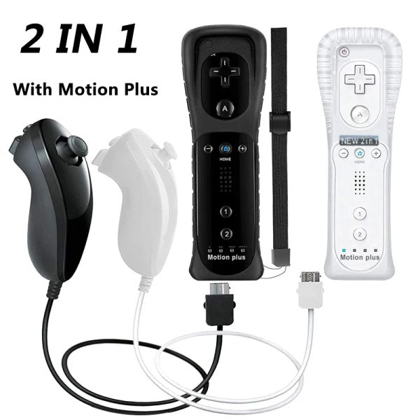 Gamepad Controller per gamepad wireless 2 in 1 con Motion Plus con Nunchuck per Nintendo Wii Wii U Telecomando Joystick Controllo giochi