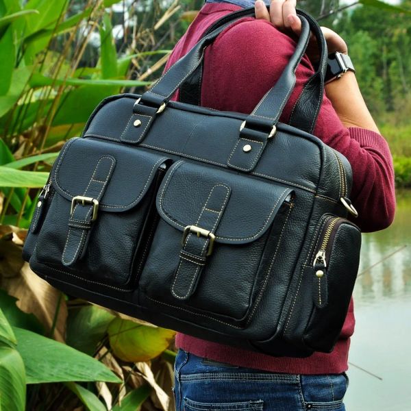 Mochila Venda Quente Design Real Couro Casual Moda Homens Maleta Business Laptop Case Attache Messenger Bag para Homens 061b