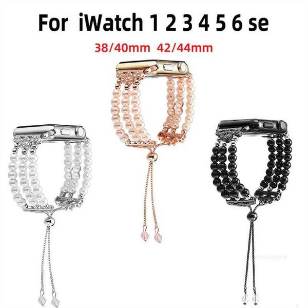 Designer Fashion Pearl Strap für Apple Watch 4 5 Band 44mm 40mm Iwatch 42mm Correa I Watch 38 mm Damen Gürtel Armband Armband Designer5SHX5SHX