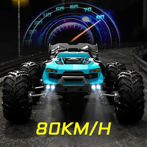 Auto 80KM/H o 40KM/H 4wd Rc Auto con LED Full Scale Auto telecomandate Ad alta velocità OffRoad Drift Simulazione Auto Giocattolo Per Ragazzi Regali