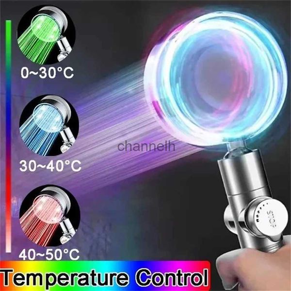 Soffioni doccia da bagno LED Head Atmosphere Cambio colore automatico Filtro risparmio idrico ad alta pressione YQ240228