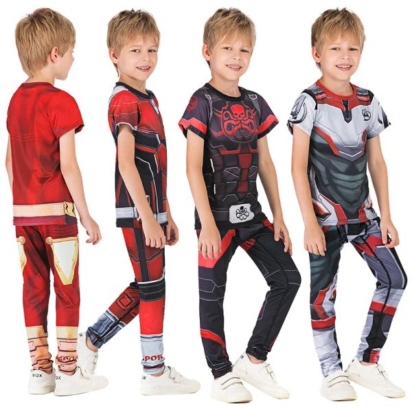 Accessori Palestra per bambini MMA Maglie da boxe Neonati maschi Compressione Sport Set Completo Rashguard Kickboxing Pantaloni attillati Bambini BJJ Sportsuit 08