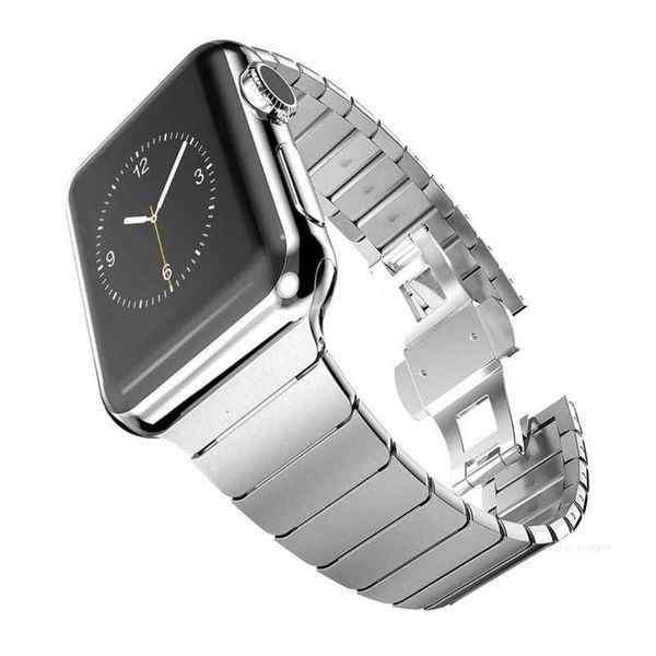 Tasarımcı Lüks Paslanmaz Çelik Kayışı Apple Watch Ultra 49mm Bant 45mm 41mm 44mm 40mm 38mm 42mm Altın Kelebek Metal Bilezik Iwatch Bantları Serisi 8 7 3 4 5 SE 6 2 1 WATC