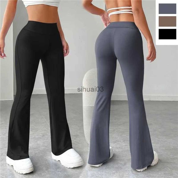 Damen-Hosen, Caprihosen, 2023, neue Flare-Leggings, Yoga-Hosen, Damen, hohe Taille, weites Bein, Damen, Fitnessstudio, Sport, schwarze Schlaghose, Übergröße, Tanzhose