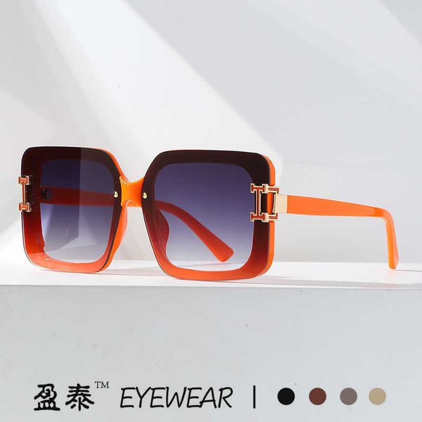 Оригинальные новые солнцезащитные очки 1to1 H для дома, модные корейские очки для уличной съемки, в большой оправе, персонализированная сетевая красная коробка Ins LZLB