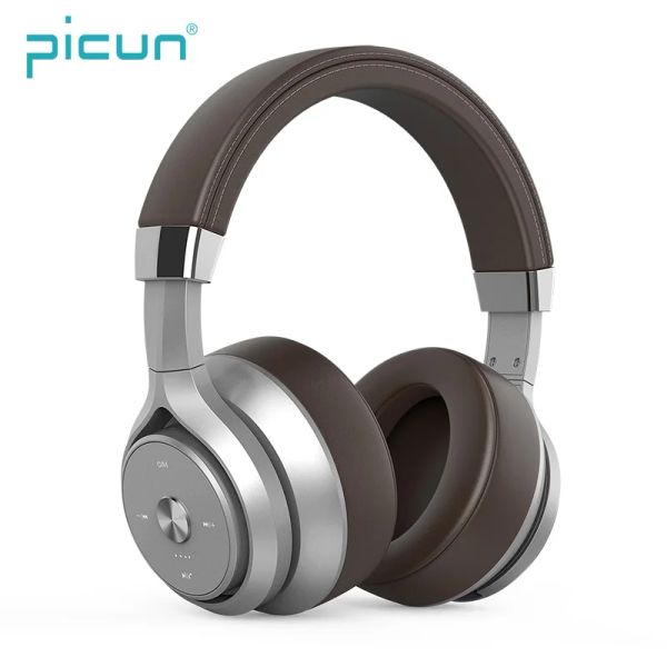 Kopfhörer/Headset Picun P28X Kabelloses Headset Bluetooth 5.0 Quadcore Dual Moving Coil Bass OverEar-Kopfhörer mit Mikrofon