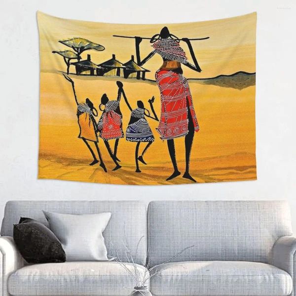 Tapeçarias personalizadas hippie áfrica vida estilo tribal tapeçaria parede pendurado decoração do quarto mulher africana arte abstrata decoração do quarto
