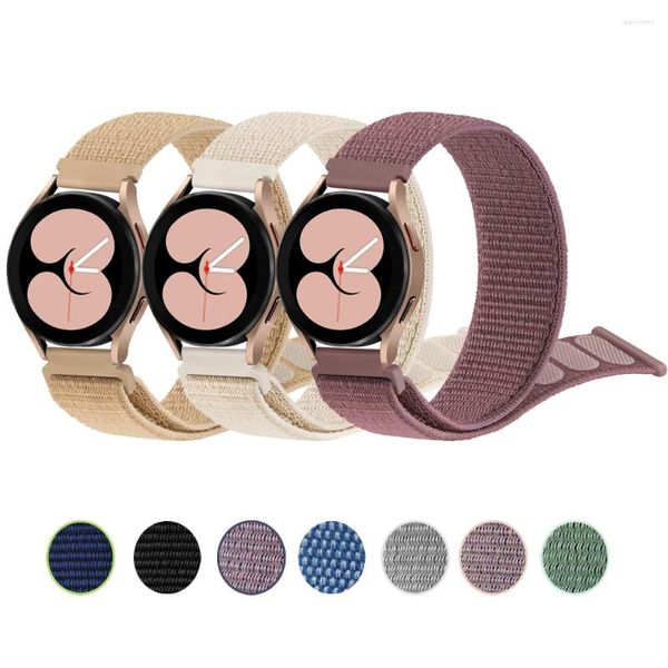 Assista Bandas Nylon Strap para Samsung Galaxy 3 41mm 5 4 6 40mm 44mm / 5 Pro 45mm Banda Classic 43mm / Active 2 Pulseira