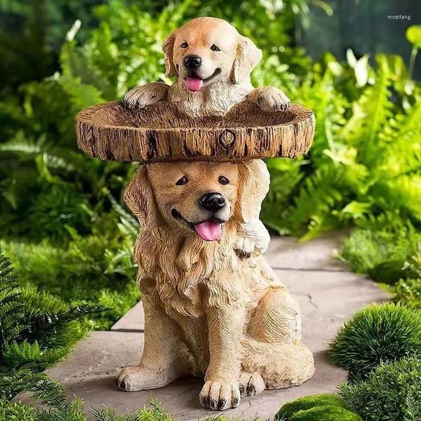 Decorazioni da giardino in stile cortile esterno mangiatoia per uccelli decorazione giardinaggio artigianato in resina cucciolo