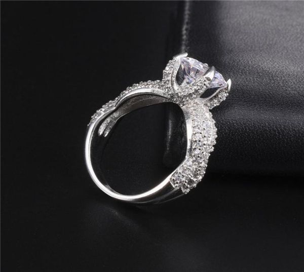 Luxuriöse 14-Karat-Weißgold-Drachenkrallen-Diamantringe mit 3 Karat Diamanten für Frauen, Cocktail-Hochzeit, Verlobungsring, feiner Schmuck7898761