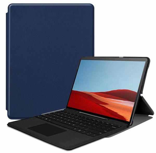 Ultra Slim PU Book Flip Case Capa para Microsoft Surface Pro X 2019 Tablet de 13 polegadas com suporte pode colocar teclado3588515