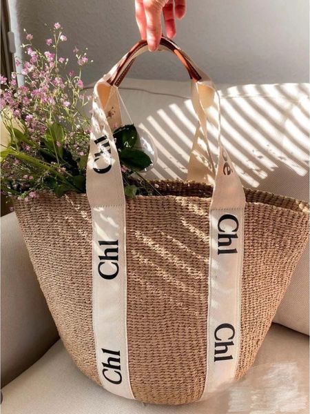 Designer Totes Bolsa de designer Bolsa de praia Casual Rattan de grande capacidade Wicker Woven Women Women Handbaqs Panier Palm Leave