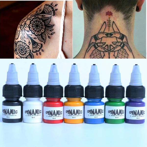 Tintas de pigmento de tatuagem profissional, 7/14 garrafas, 8ml, seguro, metade permanente, suprimentos para beleza corporal, arte de tatuagem, novo quente