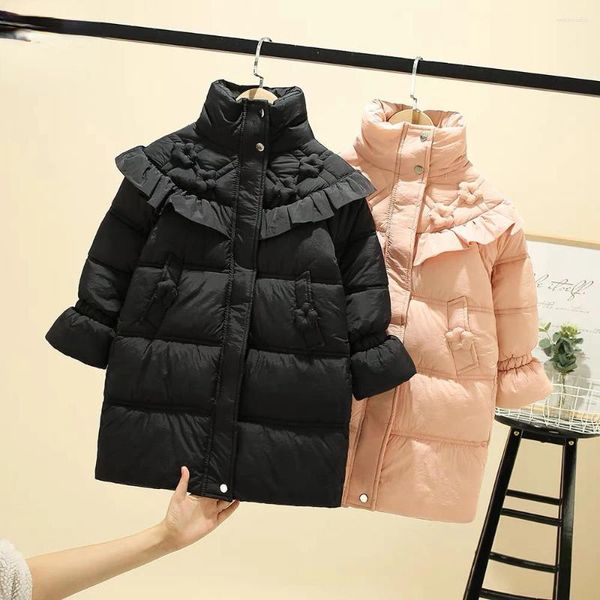 Piumino 2-12 anni Cappotti per bambini Capispalla per bambini Abiti invernali Adolescenti Ragazzi Ragazze Parka imbottiti in cotone Cappotti Addensare giacche lunghe calde W12