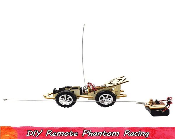 Esperimento scientifico in legno Assemblaggio giocattolo Fai da te remoto Phantom Racing Brain Migliora la capacità Auto da corsa telecomandate a due canali Gi6283463