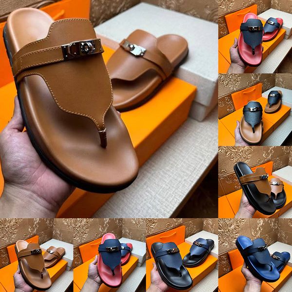 sandali firmati designer famosi sandalo da uomo Infradito cursori sandali Sandali in pelle Gomma impero Classico uomo Scarpe estive da spiaggia Pantofole Claquette di lusso luxe