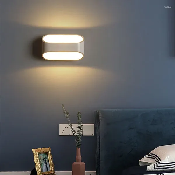 Lâmpada de parede moderna aluminu simplicidade arco AC90-260V iluminação para quarto applique murale luminária espelho luz