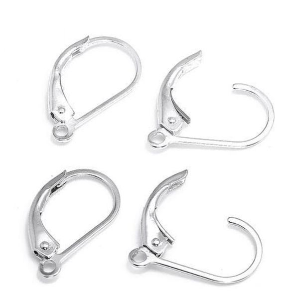 10 pz / lotto 925 orecchini in argento sterling fermagli ganci che trovano componenti per gioielli artigianali fai da te regalo 16mm W230290K