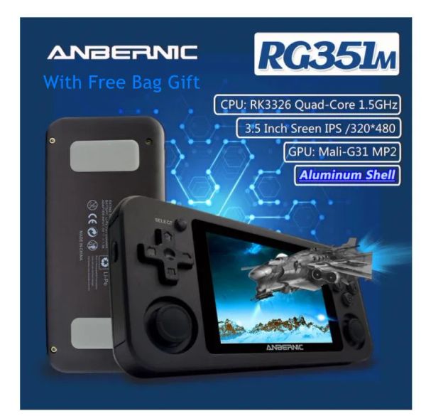 Spieler ANBERNIC RG351M Wifi PS1 Retro-SPIELkonsole 128G 10000 Spiele RG351P Upgrade-Version PS GB N64 Taschen-Handheld-Spielspieler-Geschenke