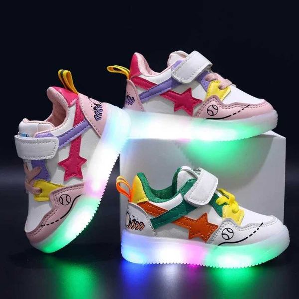 Scarpe da ginnastica casual illuminate per bambini da esterno atletiche Scarpe da led per bambini Scarpe da bambina per bambini Scarpe luminose per bambini che corrono da basket all'aperto con suola morbida luminosaL2401