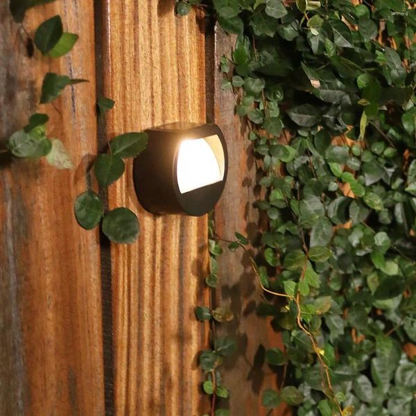 Duvar lambası 3led açık güneş dairesel yansıtıcı ışık ip65 su geçirmez avlu merdivenler adımlar güce sokak ışıkları bahçe villa dekor