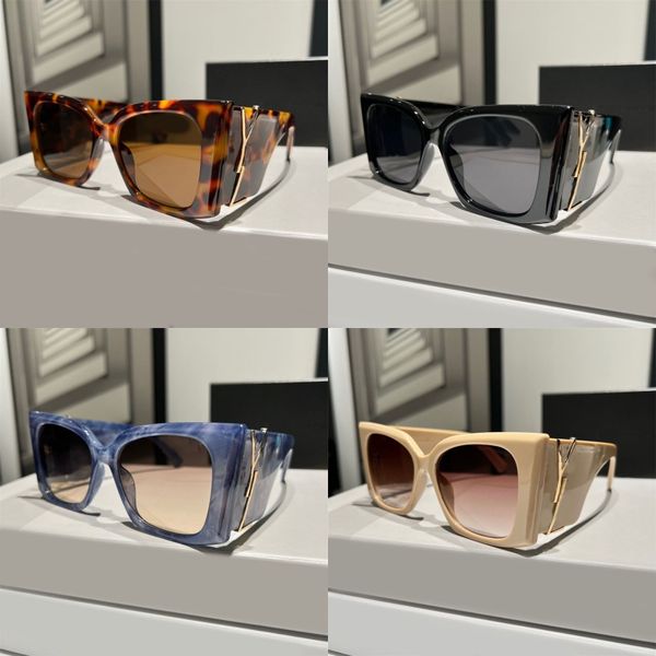 Shades Sonnenbrille für Damen, Designer-Sonnenbrille, trendige Strand-Lünette de Soleil, moderne Luxus-Sonnenbrille, beliebt, trendig, einfarbig, lässig, PJ085 C4