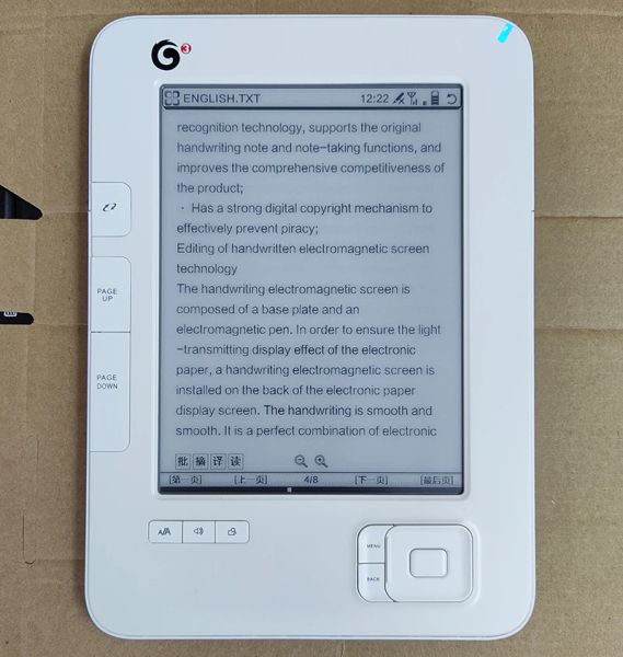 Spieler 6-Zoll-Touchscreen ohne Hintergrundbeleuchtung Tinten-Bildschirmleser Hanvon Founder Associate Kindle Eink E-Book-Reader mit MP3-Player