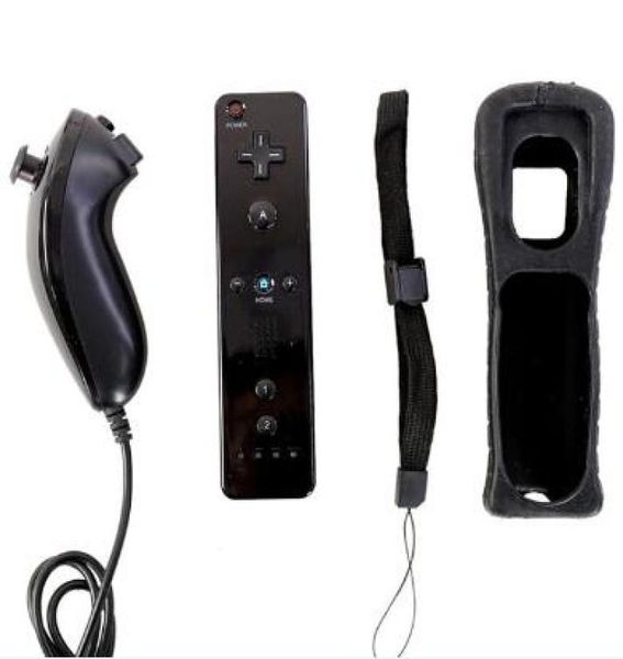 Drahtlose Fernbedienung Nunchuck Nunchuk Controller für Wii U Spielekonsole Motion Plus Silikonhülle Haut Links Rechts Joystick4844351