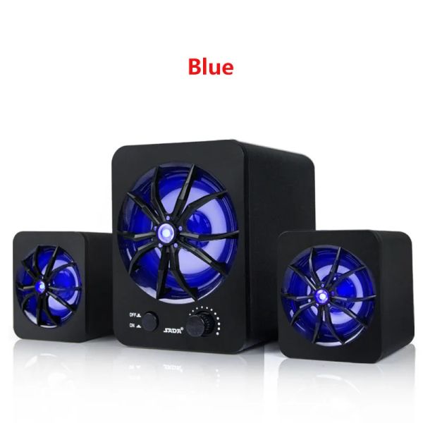 Lautsprecher SADA D207 Integrierte bunte LED 2.1 3-Kanal-Subwoofer-Lautsprecher USB-betriebener Computer MP3-Mobiltelefon Aktive Multimedia-Lautsprecher