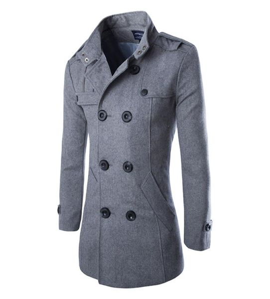 Outono moda inverno jaquetas e casacos masculinos duffle elegante estilo britânico único breasted masculino ervilha casaco de lã trench9025462