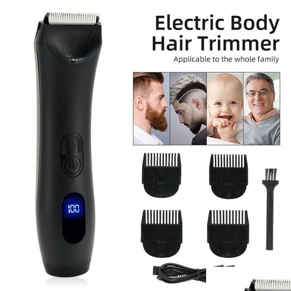 Aparador de cabelo área da virilha cortador de grama lâmina cerâmica à prova dwaterproof água molhado seco clippers púbico axila corpo timate entrega gota dhszy