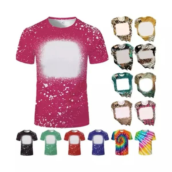 Multi designs S-5XL camisetas branqueadas por sublimação para impressão DIY suprimentos para festas de manga curta unissex adultos crianças camisas de transferência de calor camisetas tops 2028