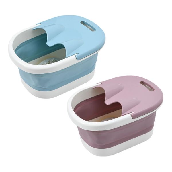 Vasche da bagno Vasca da bagno pieghevole per piedi Vasca da bagno portatile Vaschetta per il lavaggio Secchio per massaggi Lavabo per piedi da viaggio Pedicure domestico Ammollo per i piedi Contenitore per acqua termale