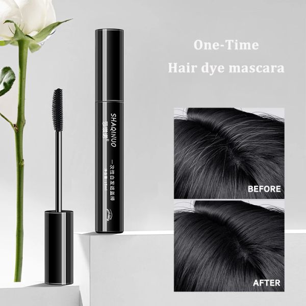 Cor preto marrom onetime tintura de cabelo rímel cobertura de raiz cinza instantânea cobertura de cabelo creme vara temporária cobrir tintura de cabelo branco