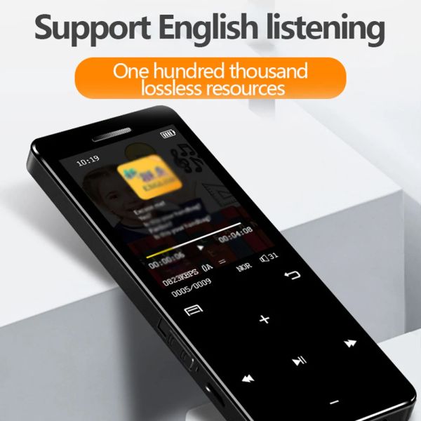 Oyuncular mp3 çalar bluetooth 5.0 hoparlör fullscreen touch fm radyo kayıt çalar saat mini taşınabilir Walkman mp3 çalar