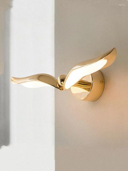 Lâmpadas de parede Seagull Wing Bedside Quarto Luxo Nordic Sala de estar Corredor Estudo Corredor Banheiro Espelho Farol Sconces Luz