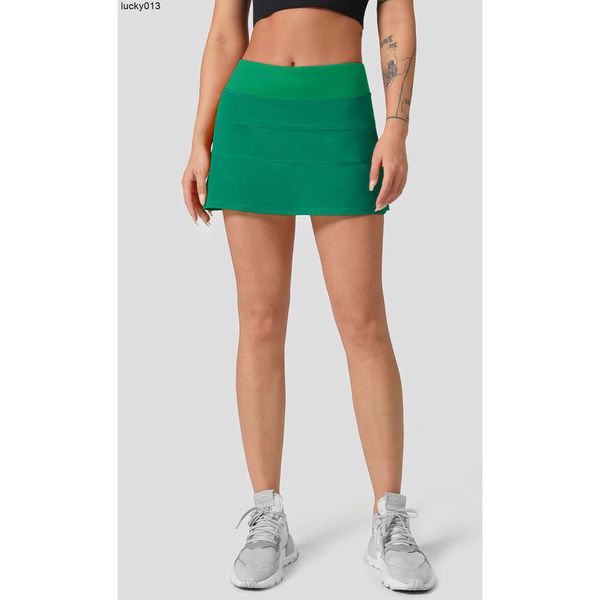 Lu Lu Yoga Tennis Pace Frauen Rival Rock Plissee Gym Kleidung Röcke Yogas Weiß Vestidos Über Knie Ba Kleid Casual Designer Sport Laufen Fiess Go