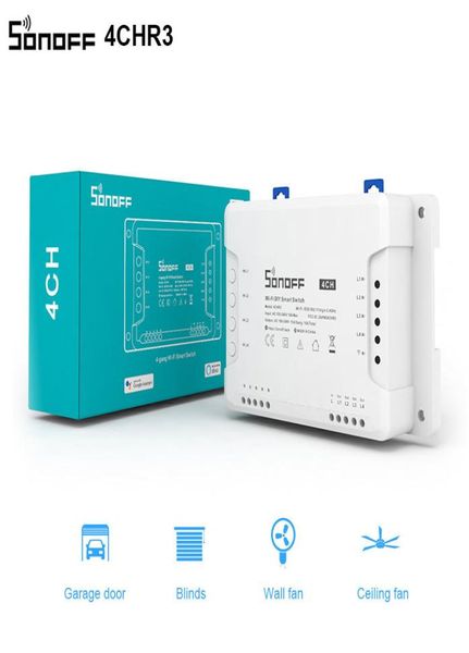 Akıllı Cihazlar Sonoff 4ch R3 Pro WiFi Switch 4 Gang DIY Uygulaması Alexa Goole Home ile Uzak Kablosuz Ev İşleri 2211019589900