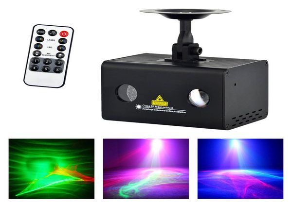 AUCD Mini Tragbare Fernbedienung RG Laser Beleuchtung 3W RGB LED Lampe Aurora Gemischt Projektor Bühne Lichter Party Disco zeigen DJ Home9625489