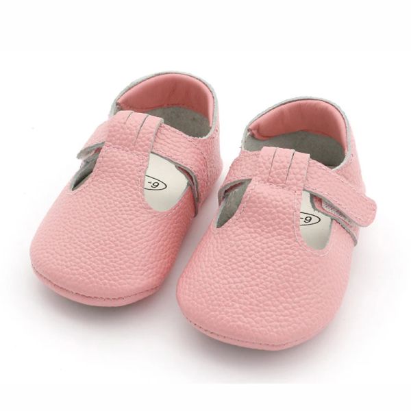 Сапоги подлинная кожа Первая ходьба с TSTRAP для детей и малышей Anti Slip Baby Shoes за 024 месяца